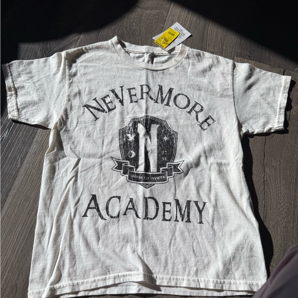 Tilly's Nevermore Academy Kids White Tee - Picture 1 of 2